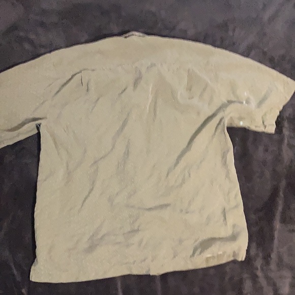 Tommy Bahama Earth tone green textured short sleeve button down Men’s large - Picture 2 of 4